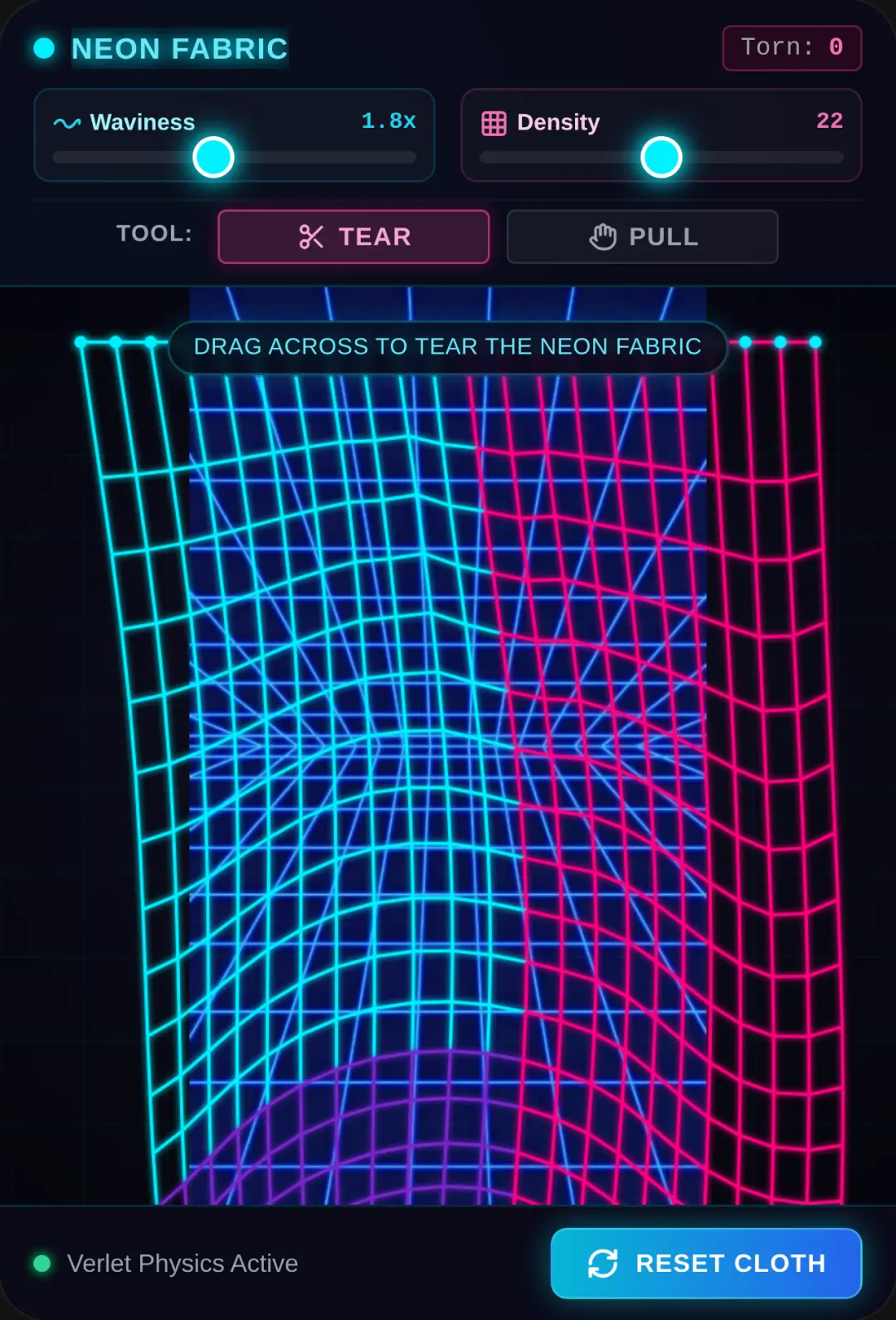 Neon Wave Fabric cover