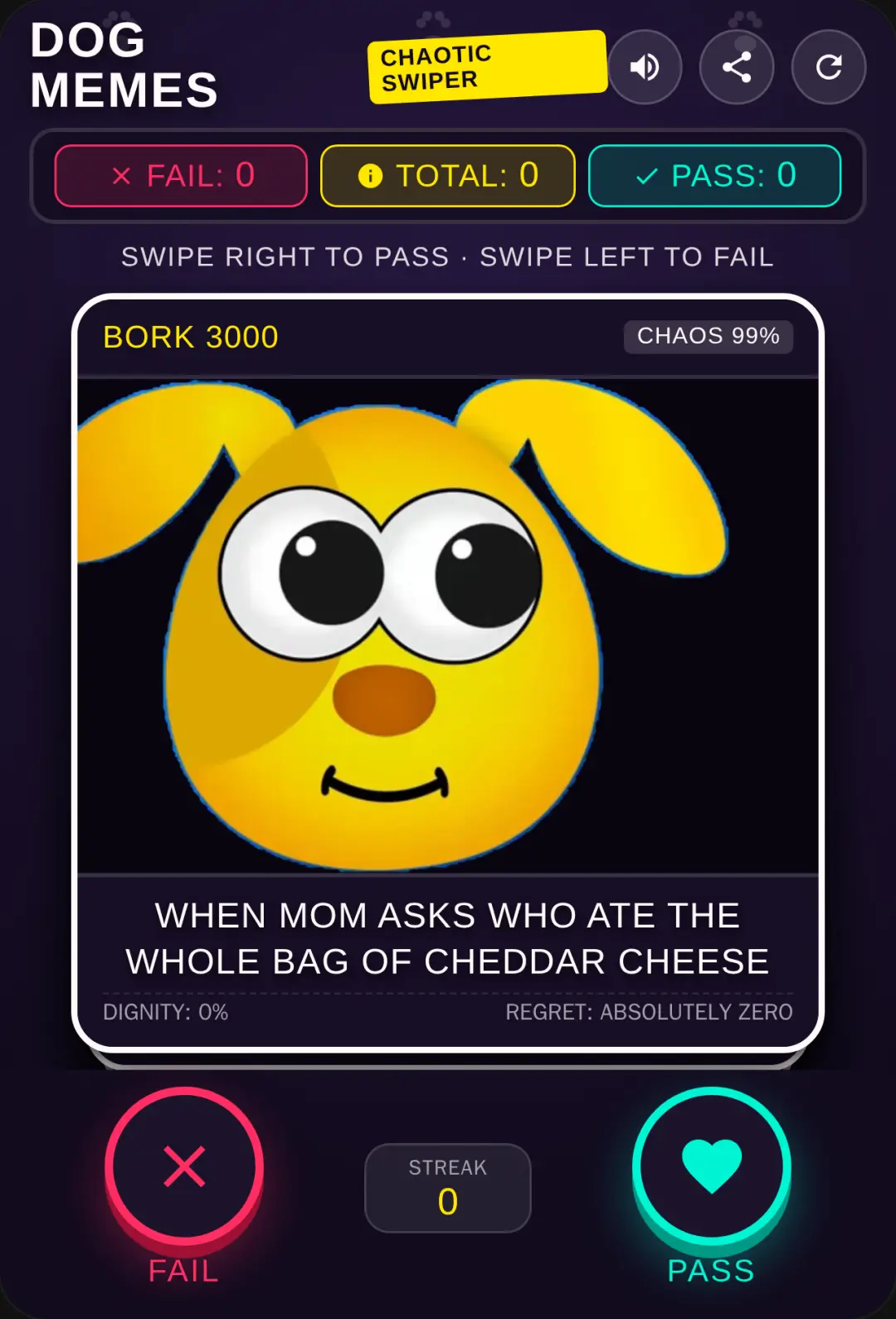 Dog Meme Swipe - Pass or Fail cover