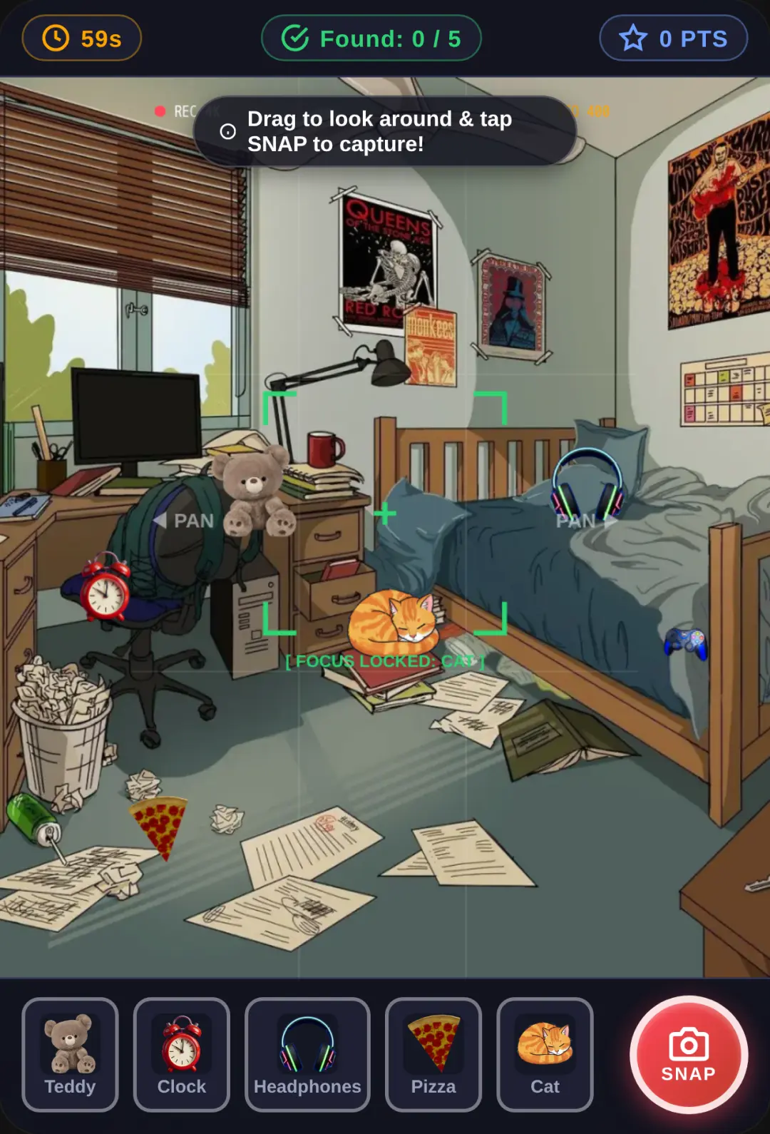 Snap Hunt: Messy Bedroom come and take fun pics if the items but you have to hurry time will run out !!! cover
