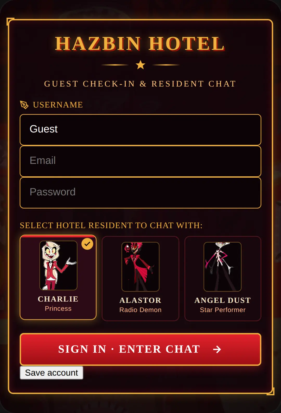 Hazbin Hotel - Endless Resident Chat cover