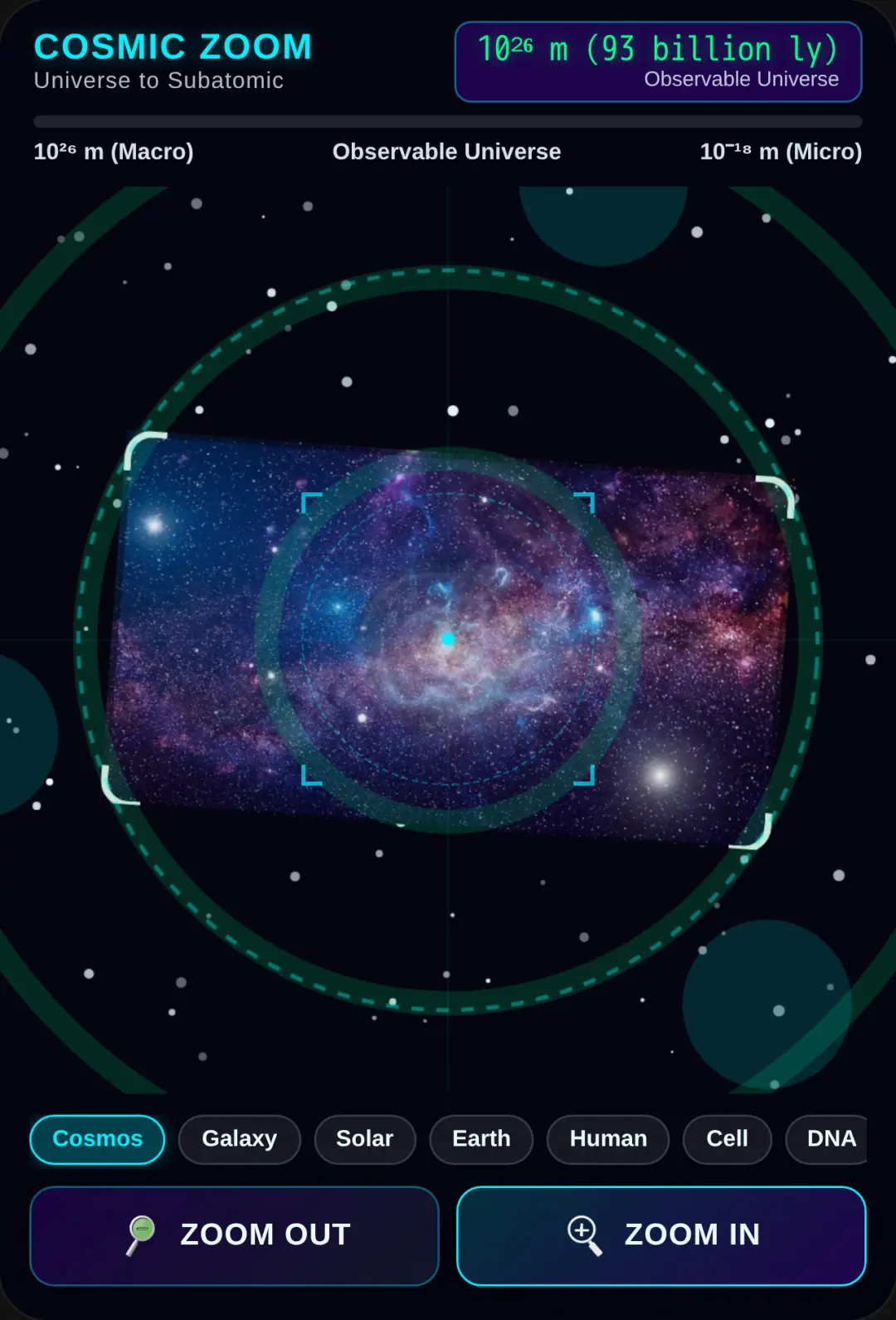 Cosmic Scale - Infinite Zoom cover