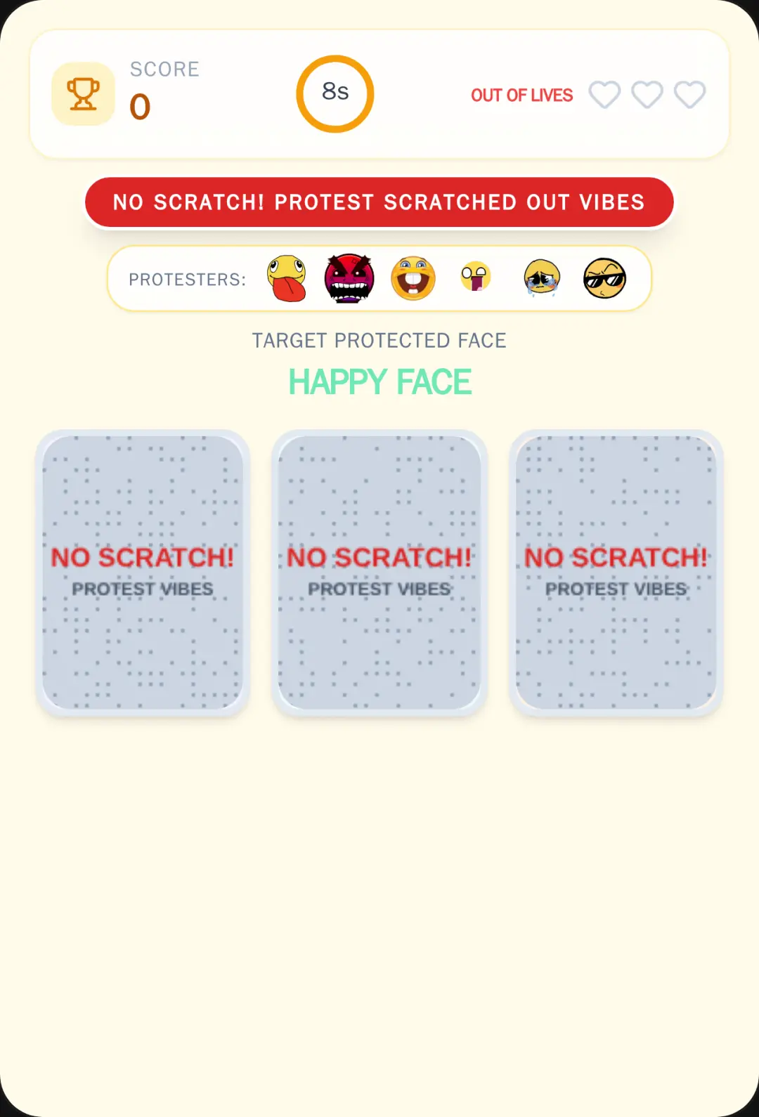 Dont scratch the faces cover