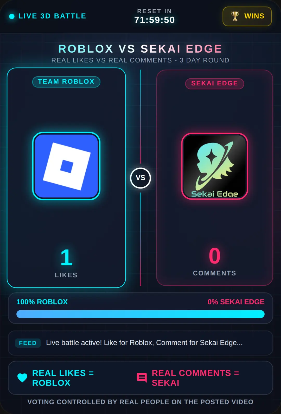 Roblox vs Sekai Edge - 3-Day Battle cover