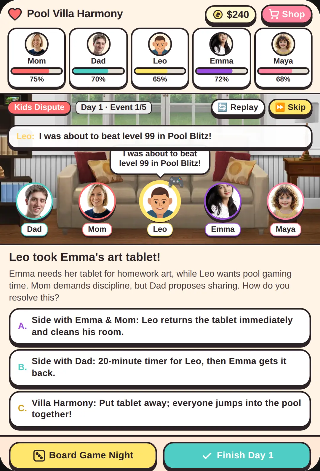 Pool Villa: Family Harmony family drama family game cover
