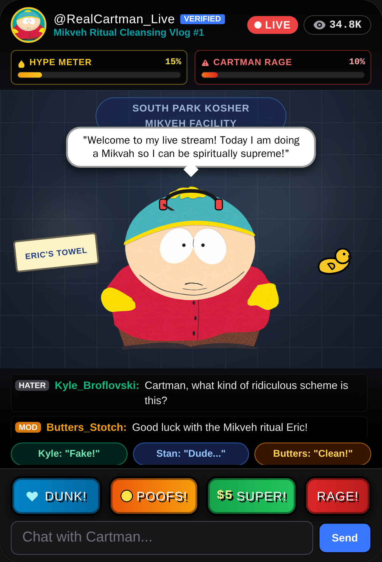 Cartman's Holy Mikveh Live Stream cover