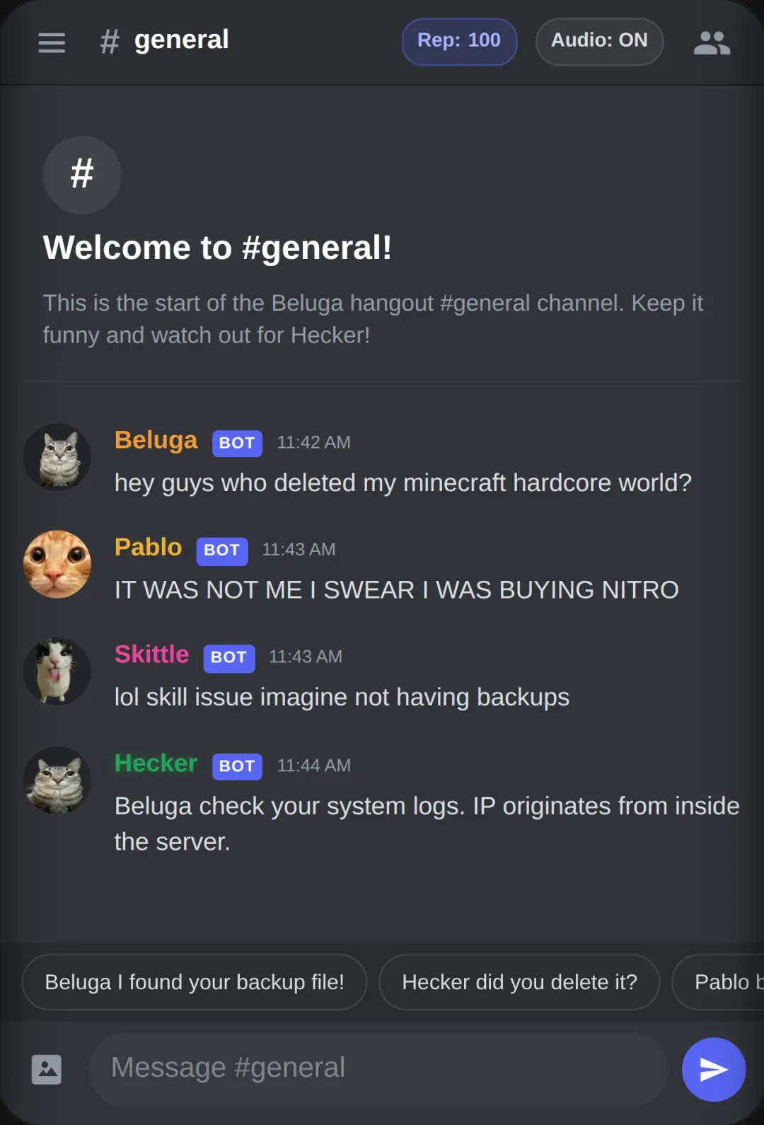 Beluga Discord Chat Simulator cover