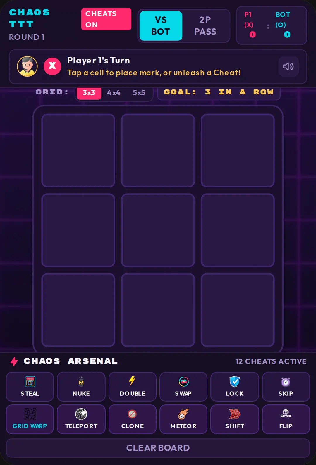 Cheat tac toe cover