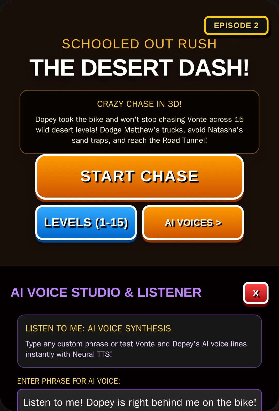 Schooled Out Rush: Episode 2: The Desert Dash cover