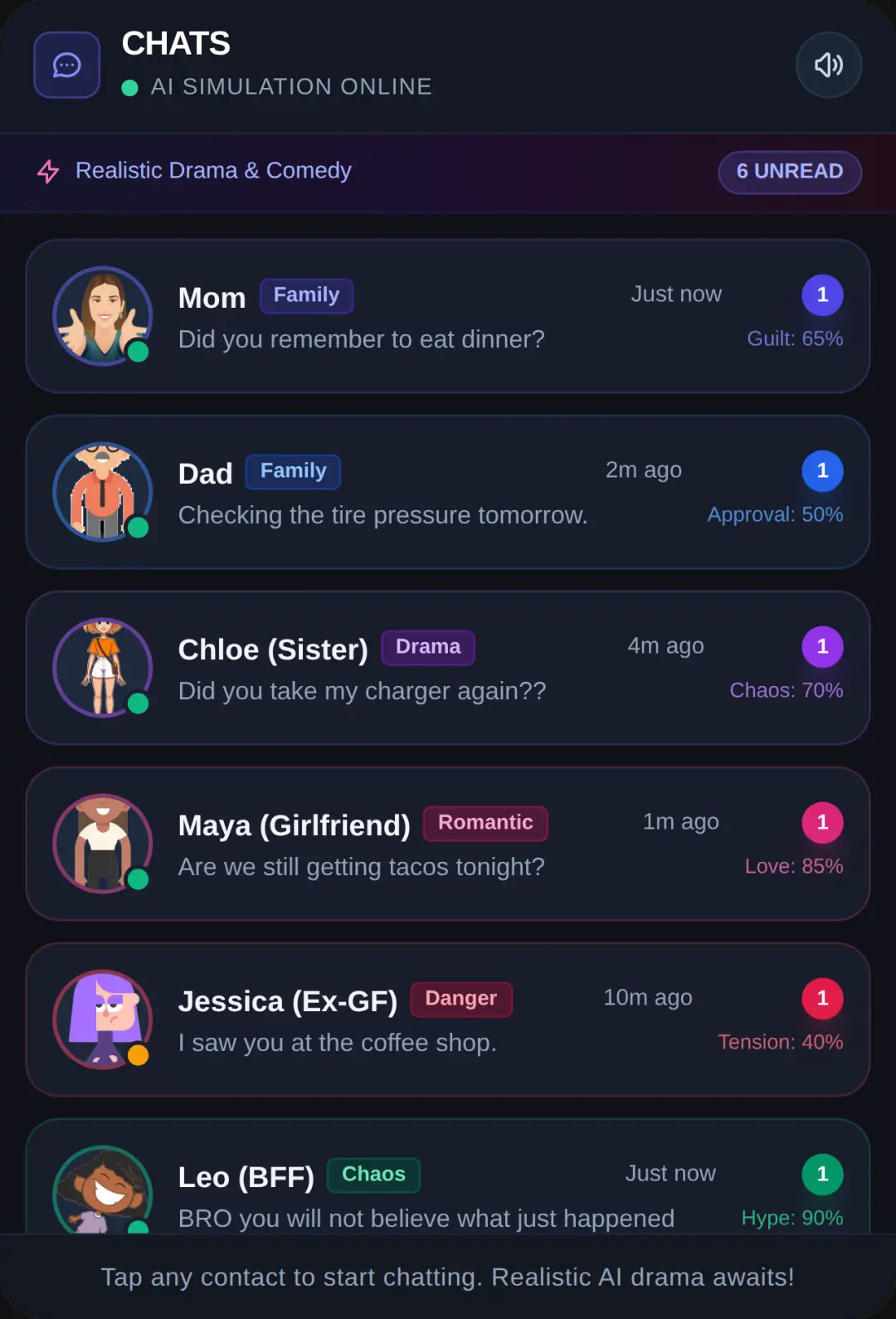 AI Family & Drama Messenger cover