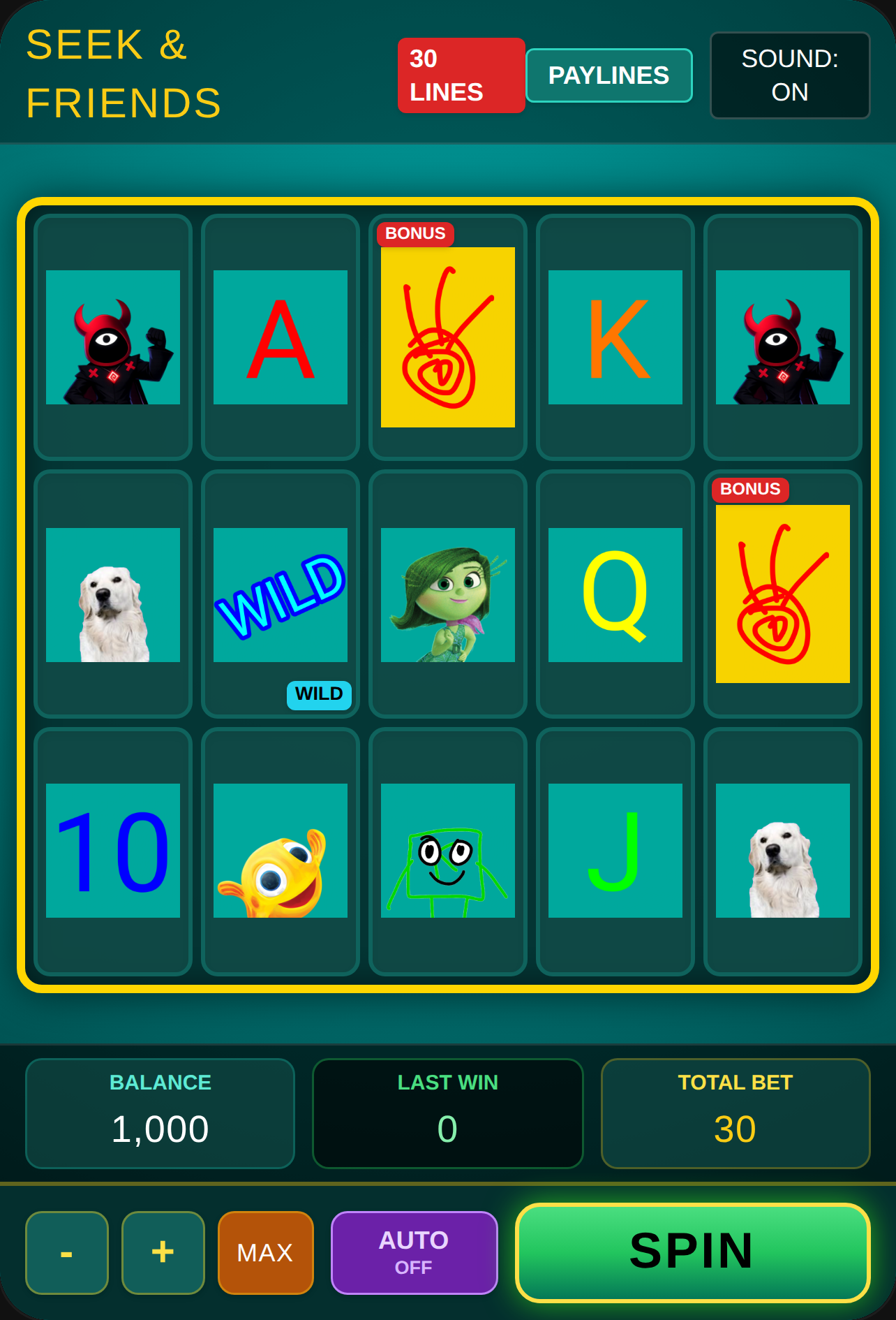 Seek & Friends: 30-Line Wild Slot cover