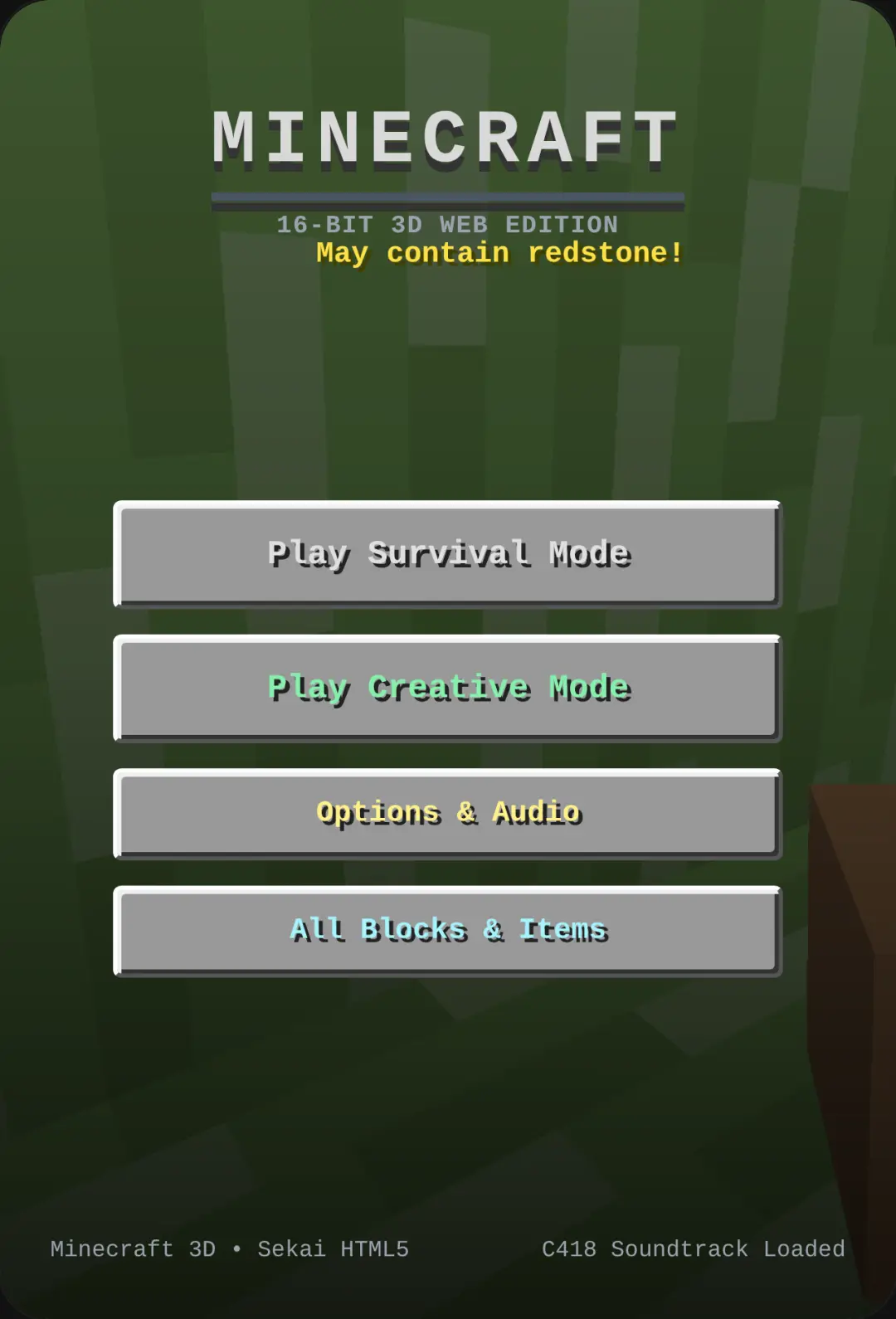 Minecraft 3D Web Edition cover