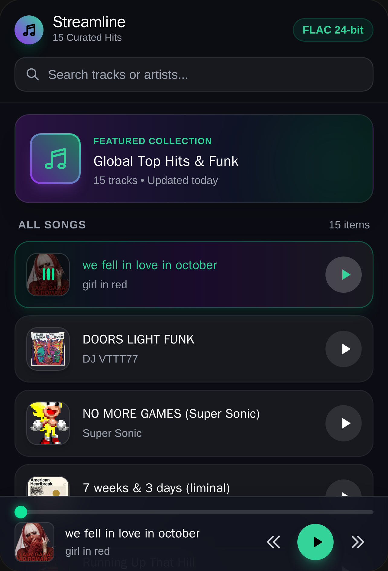 Streamline Music Player cover