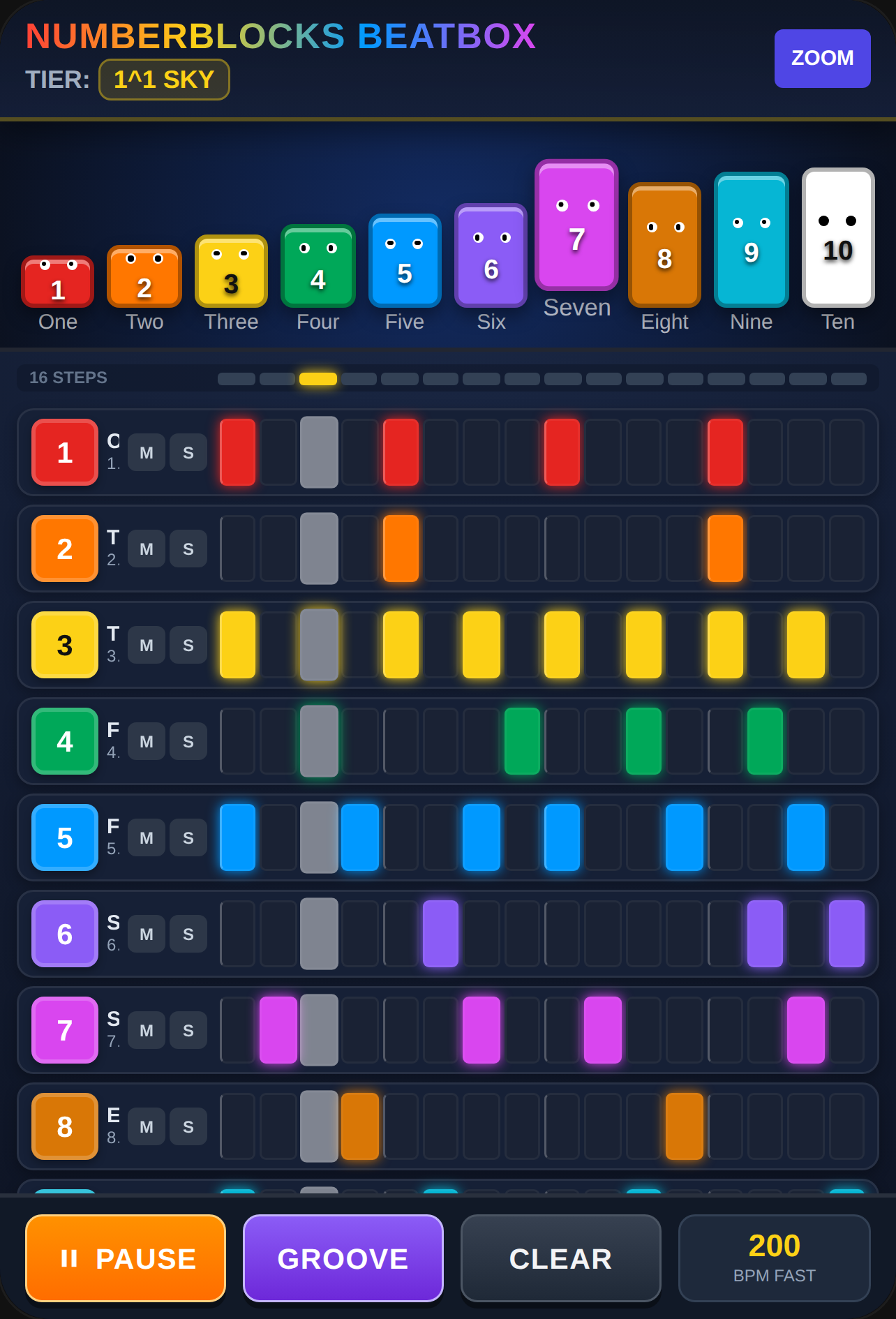Numberblocks Cosmic Beatbox 200 BPM cover