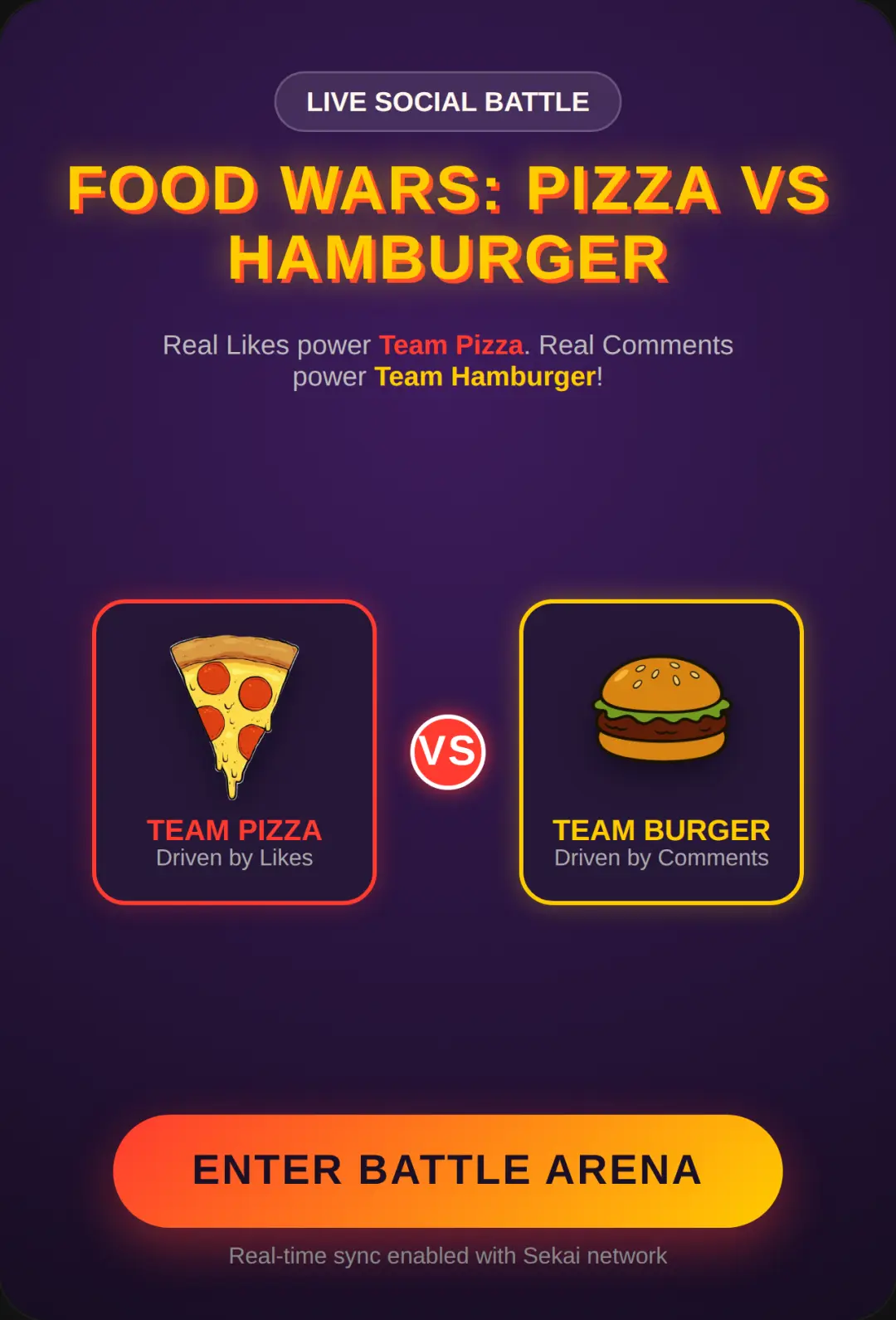 Pizza vs Hamburger - Live Social Battle cover