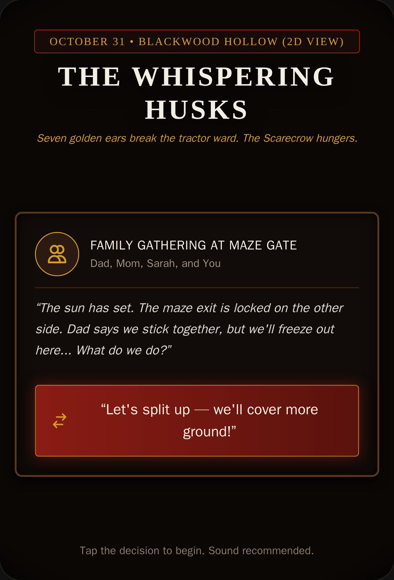 The Corn Maze incident. cover