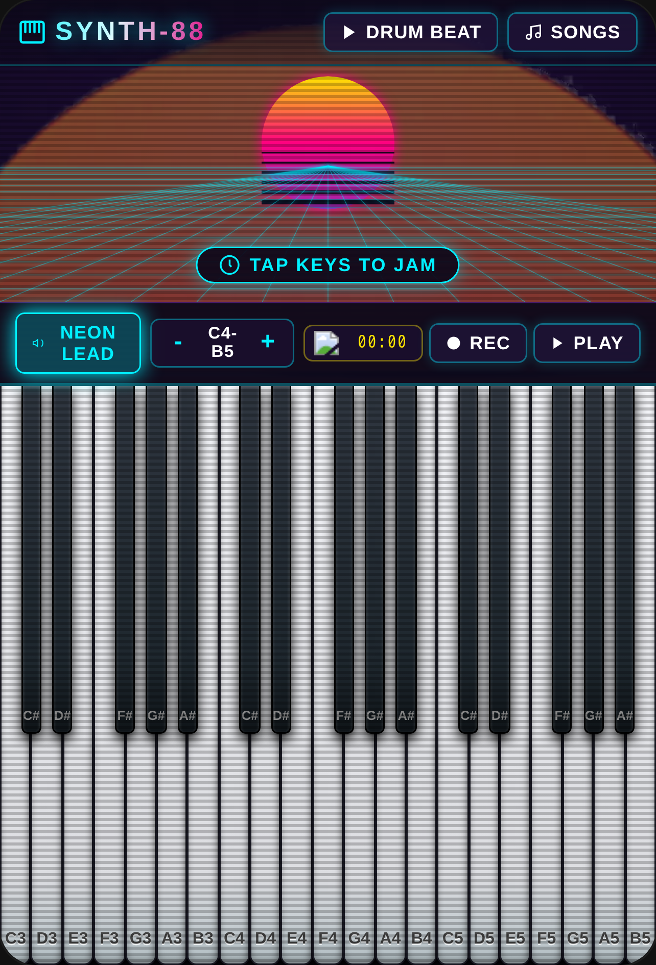 Neon Synthwave Piano cover