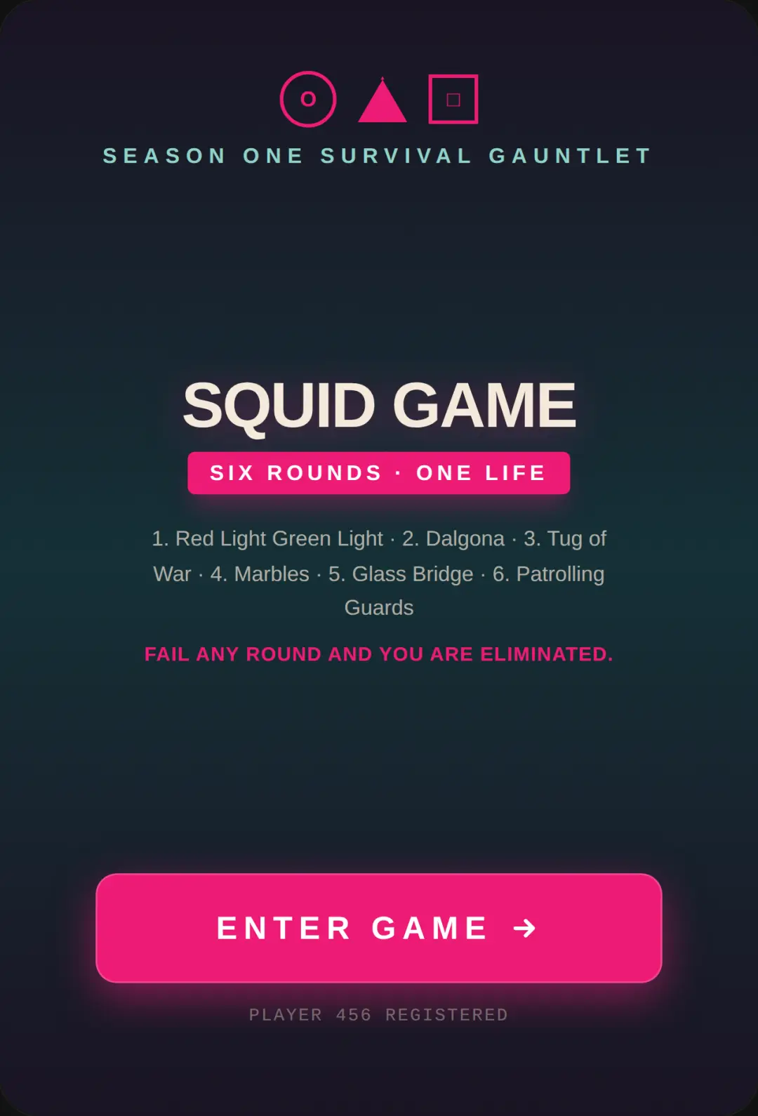 Squid Game: season one cover