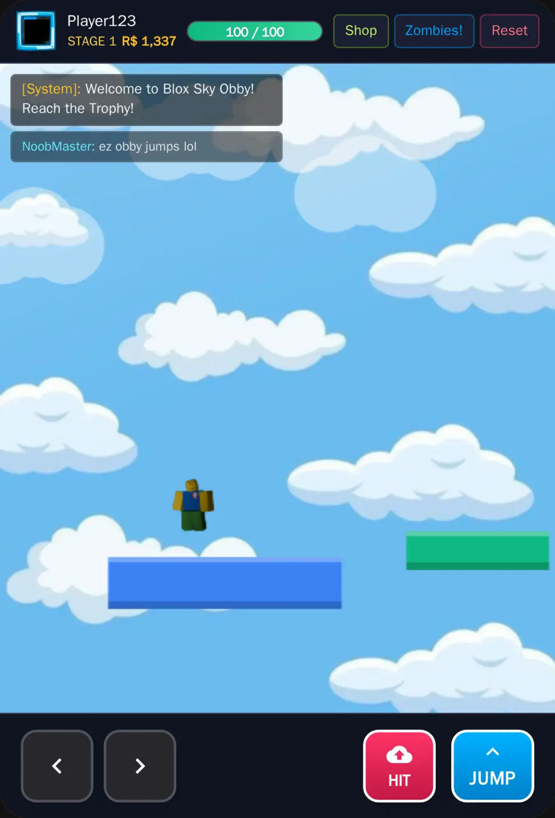 Blox World: Sky Obby and Zombie Horde cover