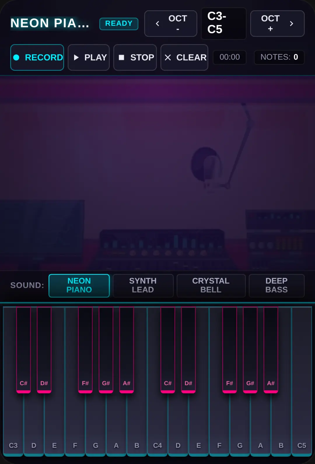 Neon Piano Play Any Note yeah cover