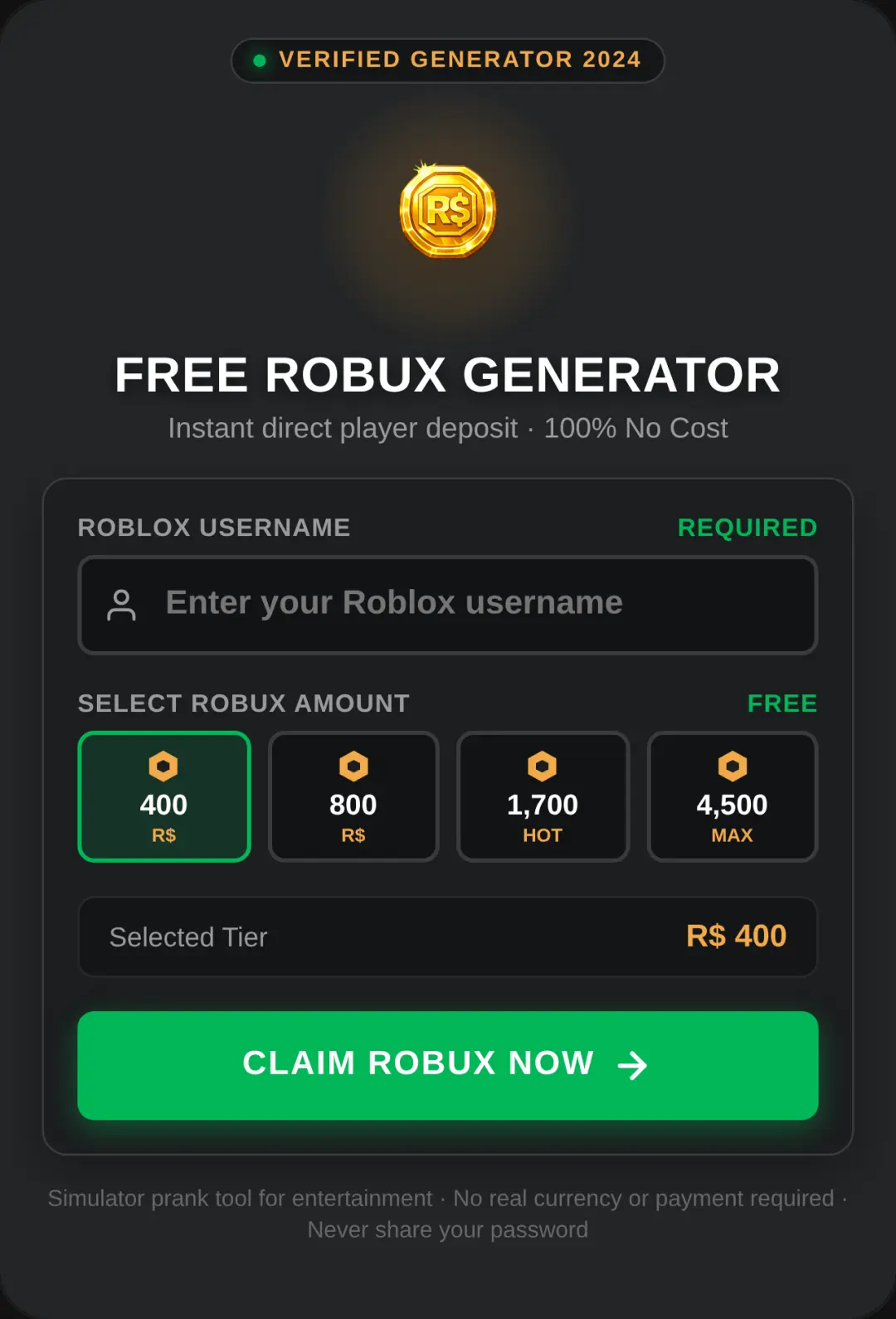 Robux Generator Simulator cover