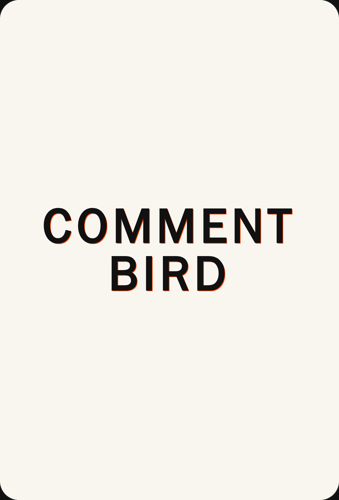 Comment Bird cover