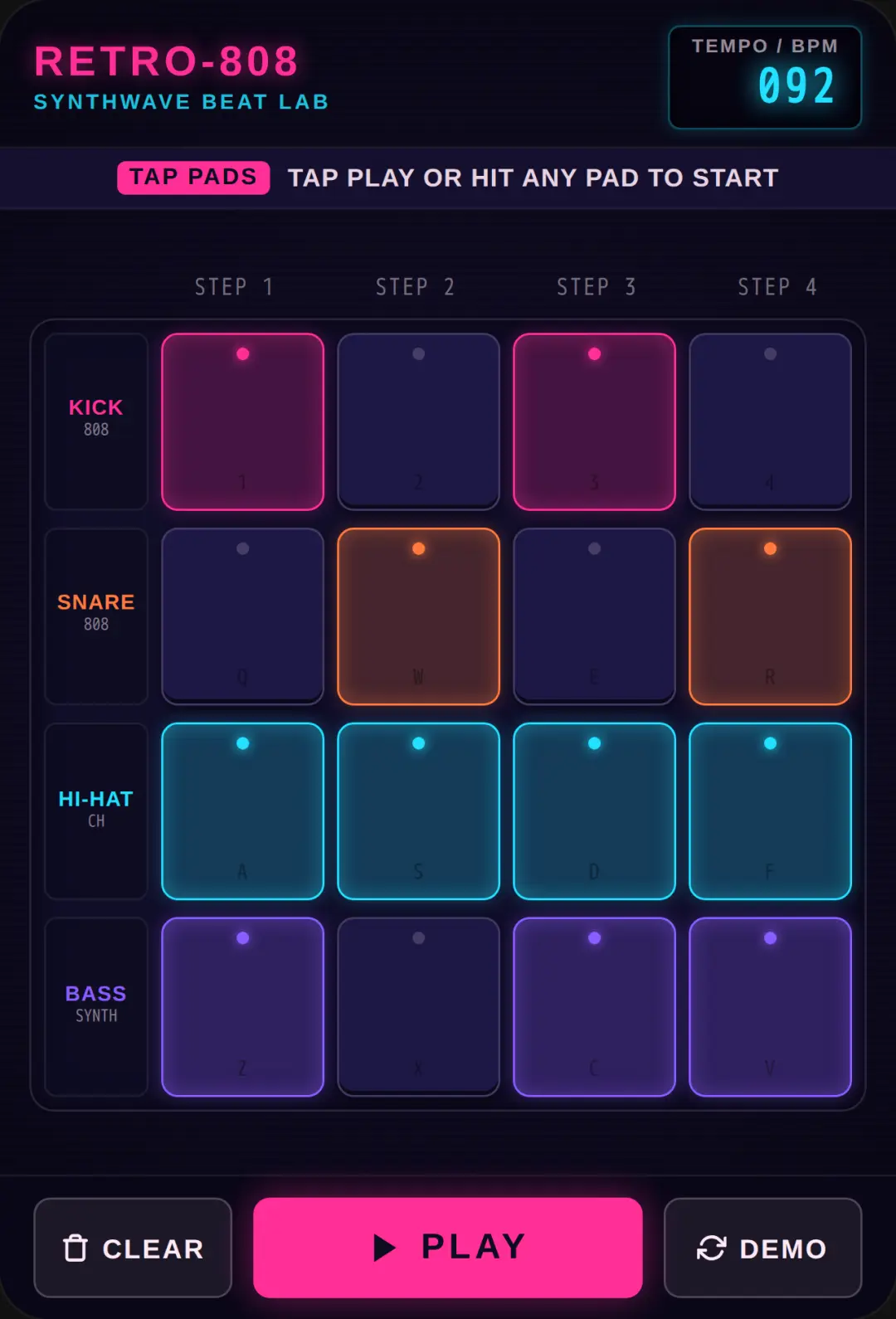 Retro-808 Synthwave Beat Pad cover