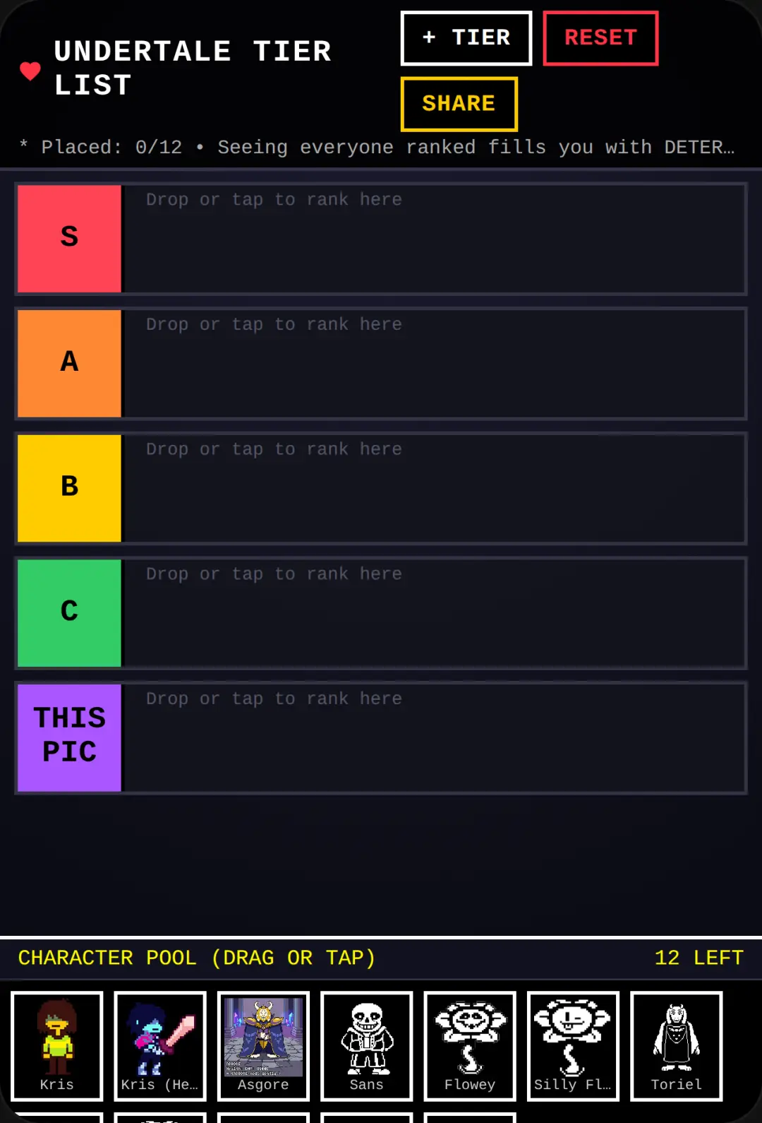 Undertale Tier List cover