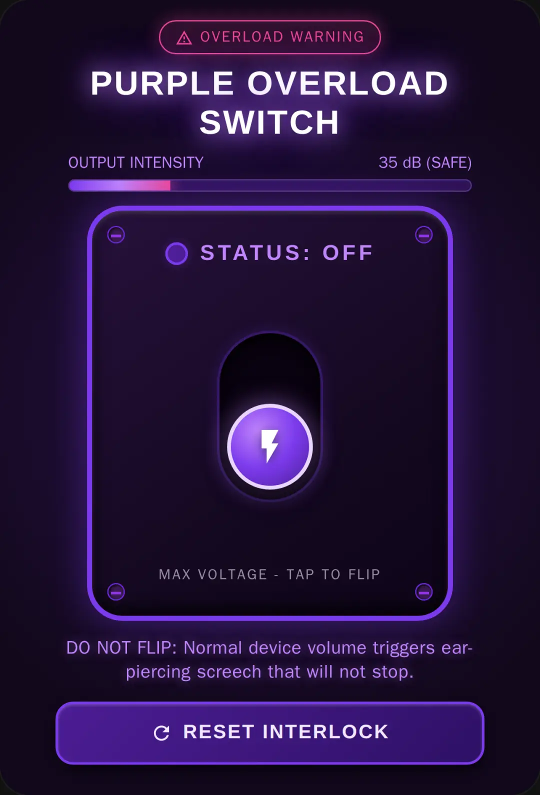 Purple Overload Switch cover
