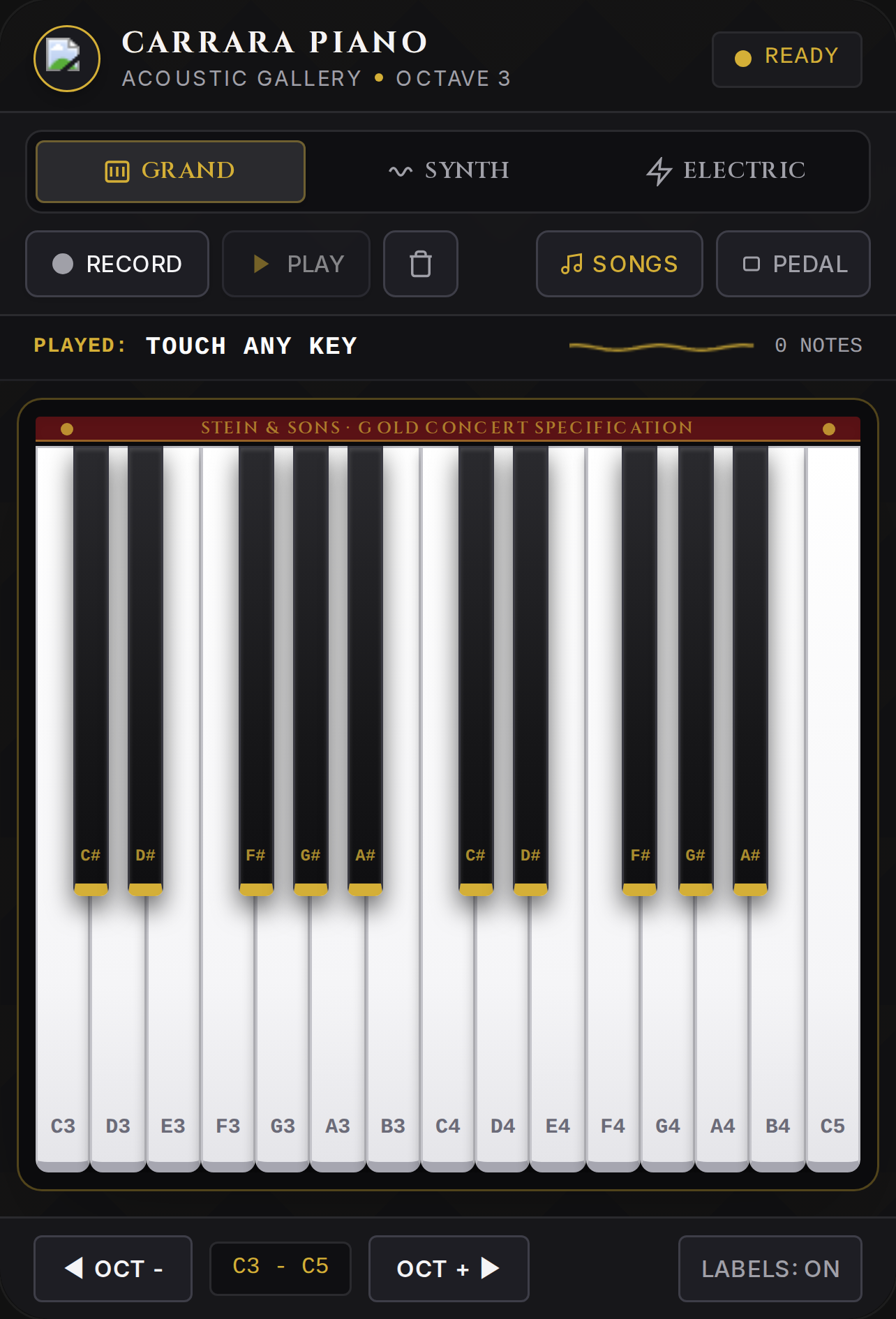 Carrara Grand Piano cover