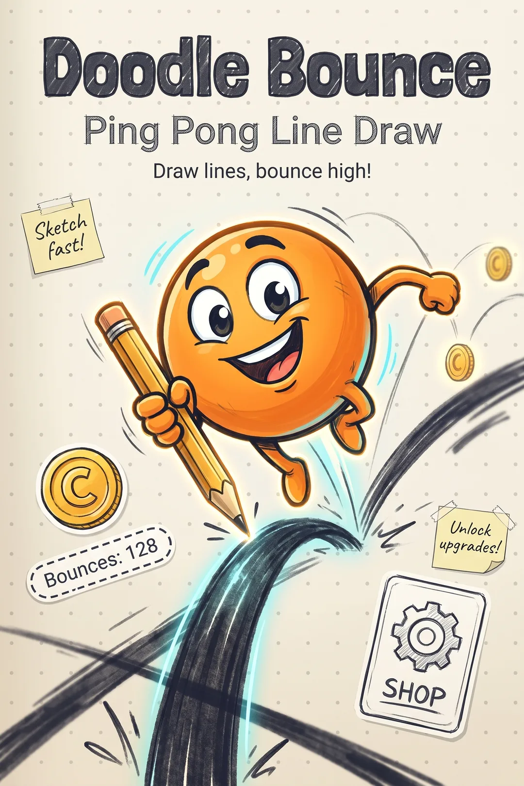 Doodle Bounce - Ping Pong Line Draw