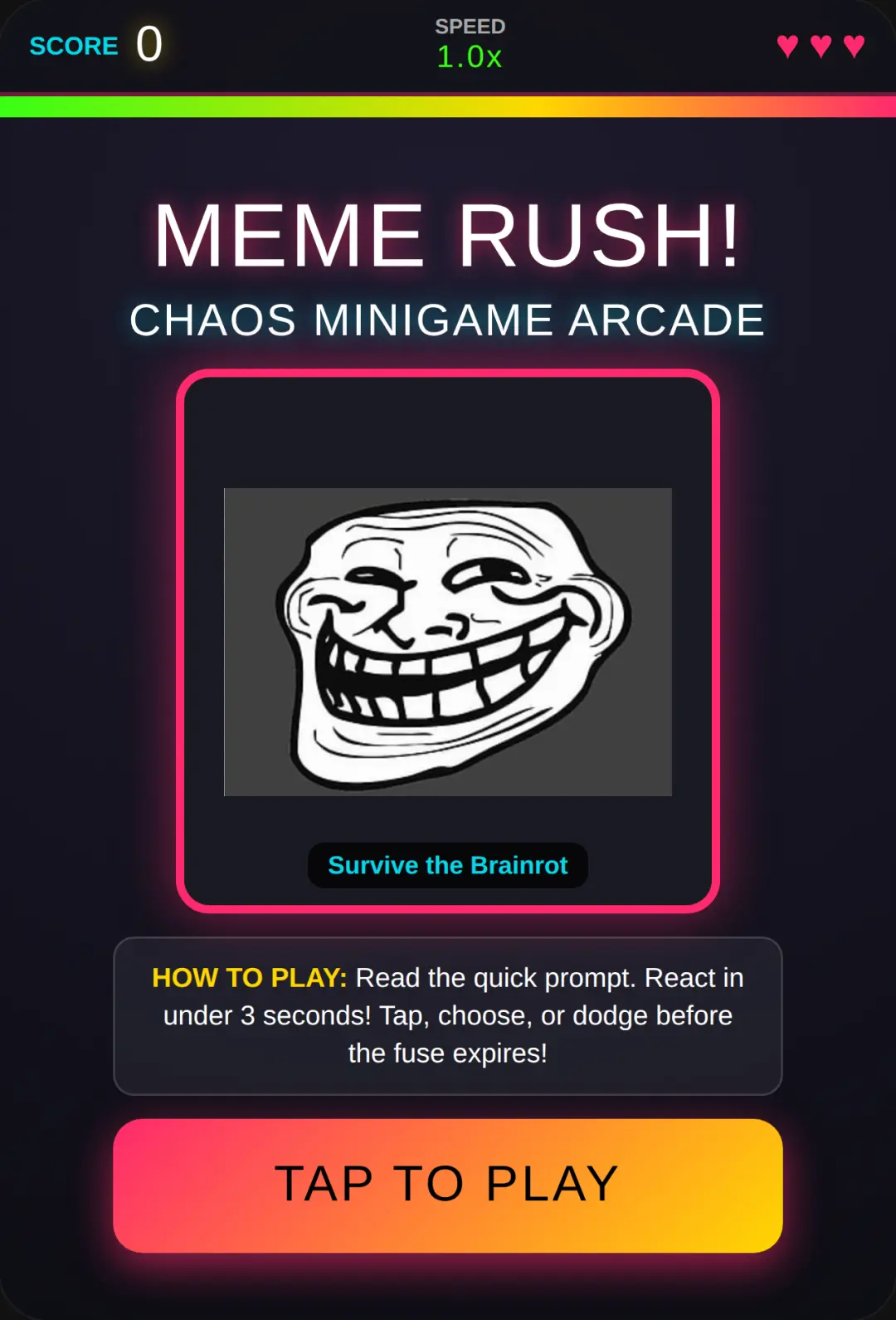 Meme Rush: Chaos Arcade cover