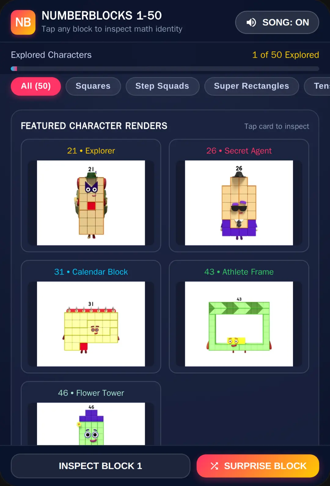 Numberblocks 1-50 Explorer cover