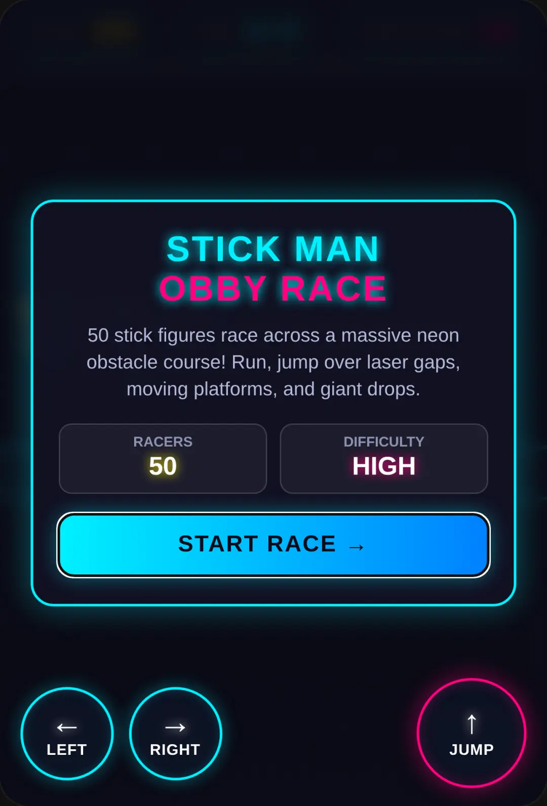 Stick Man Obby Race reach to the end cover