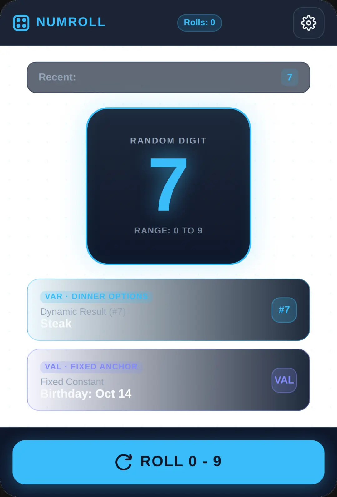 NumRoll · 0-9 Utility cover