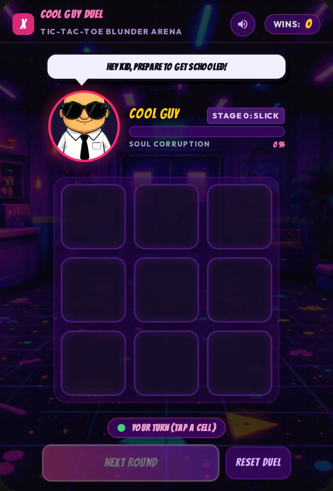 Cool Guy vs Demon Tic-Tac-Toe cover