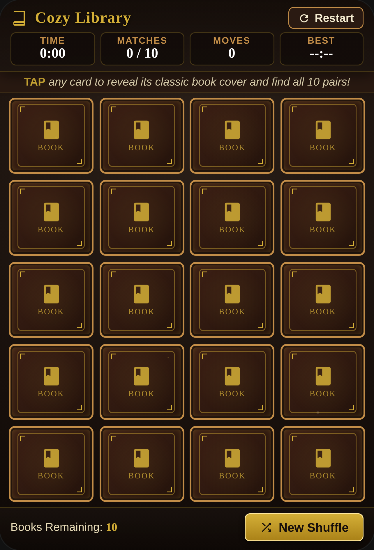 Cozy Library: Book Memory Match cover