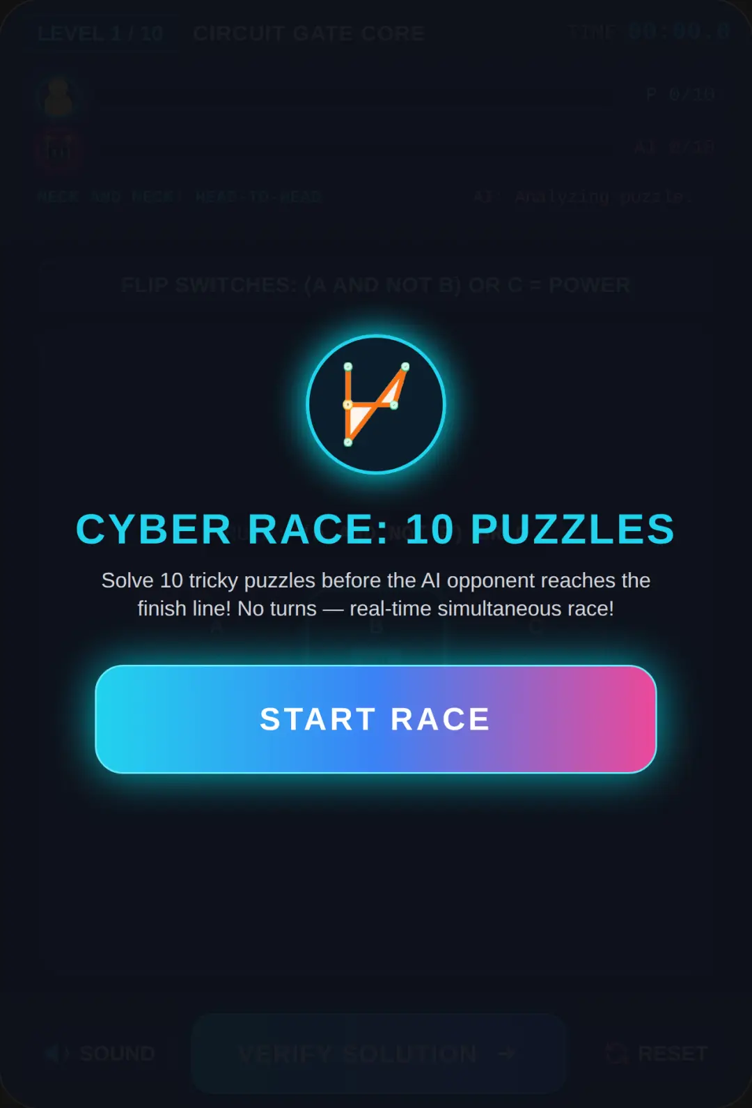 Cyber Race: 10 Puzzles vs AI cover