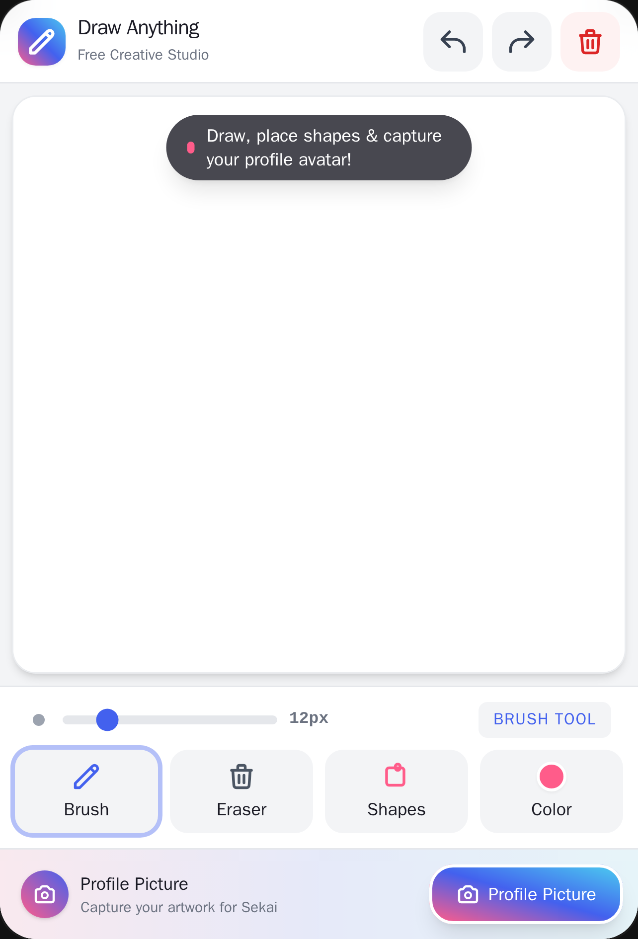 draw anything! With profile picture creator for Sekai and YouTube and other social media platforms cover
