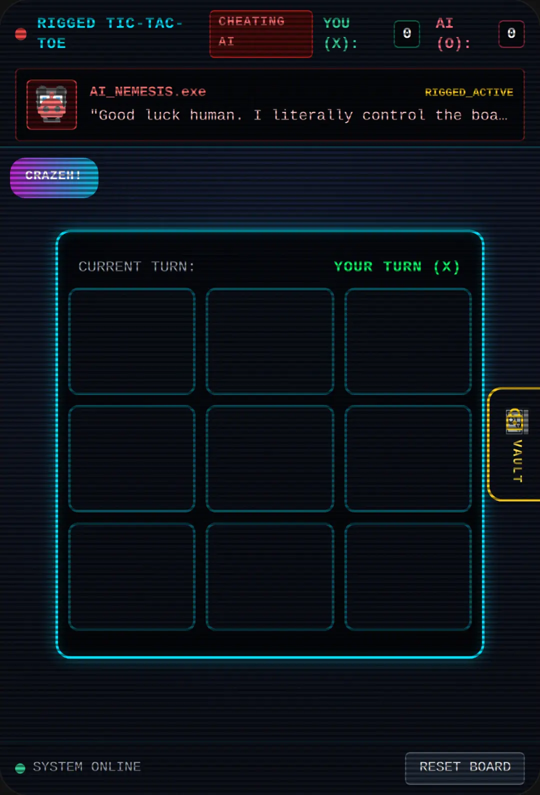 Rigged Tic-Tac-Toe cover
