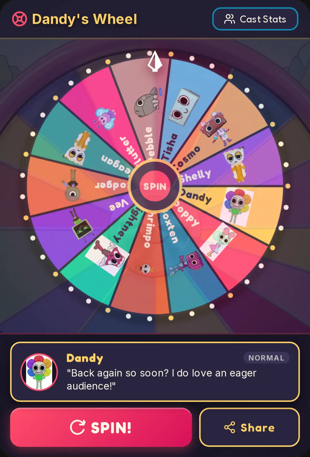 Dandy's World - Character Wheel cover