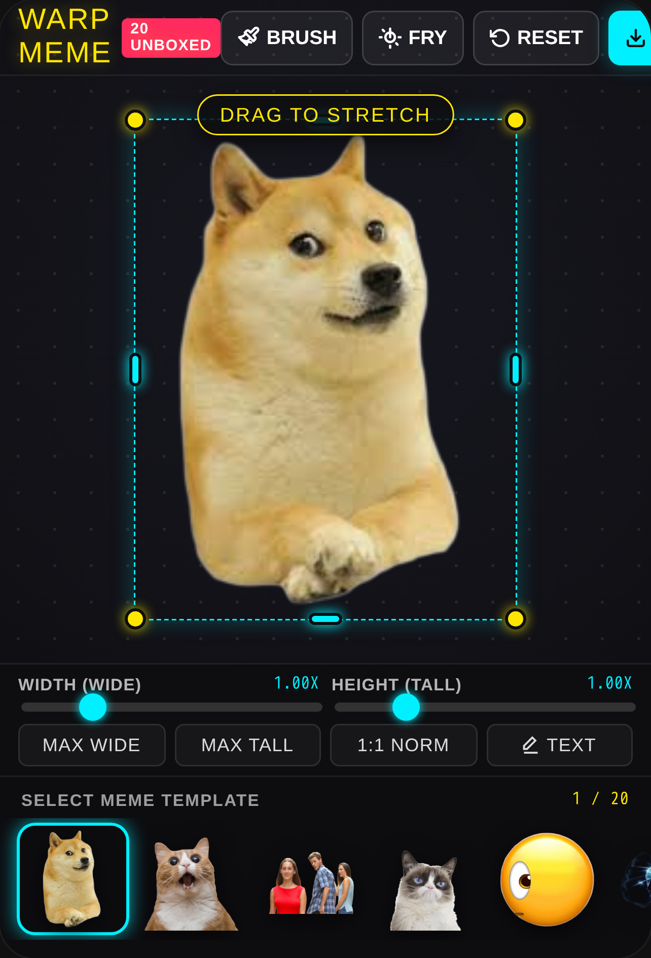 Meme Warp Studio the funniest of the memes use brush to strech cover