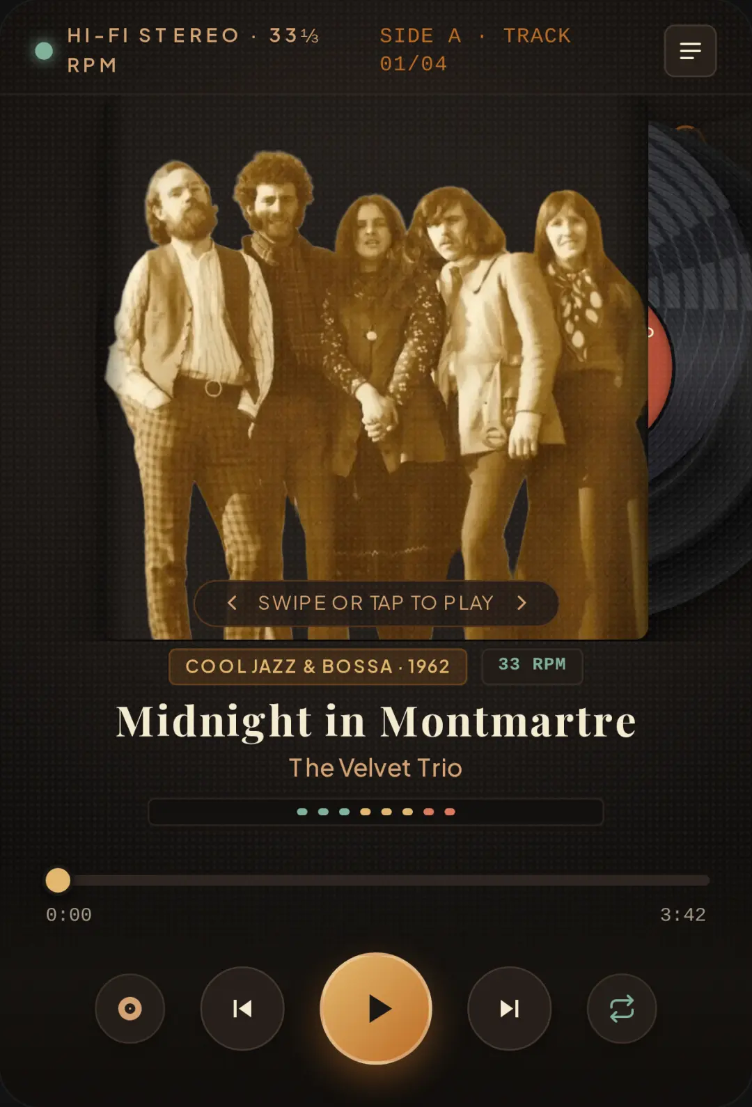 Vintage Vinyl - Retro Music Menu cover