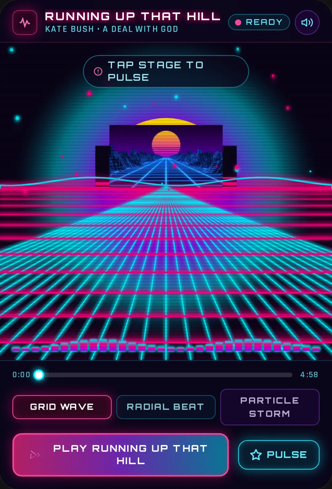 Running Up That Hill - Neon Synthwave Visualizer cover