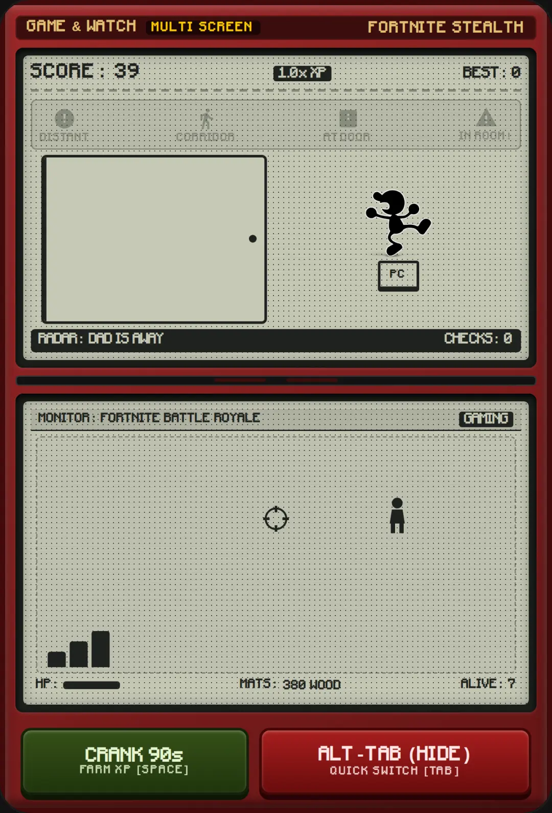 Fortnite Alt-Tab: Game & Watch Stealth cover