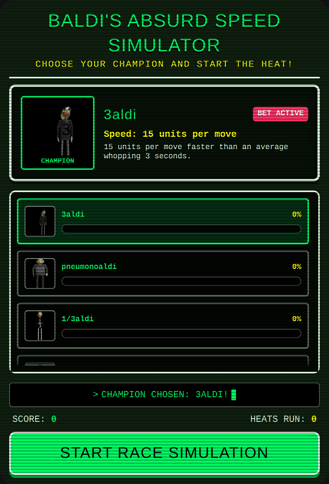 Baldi's Absurd Speed Simulator cover