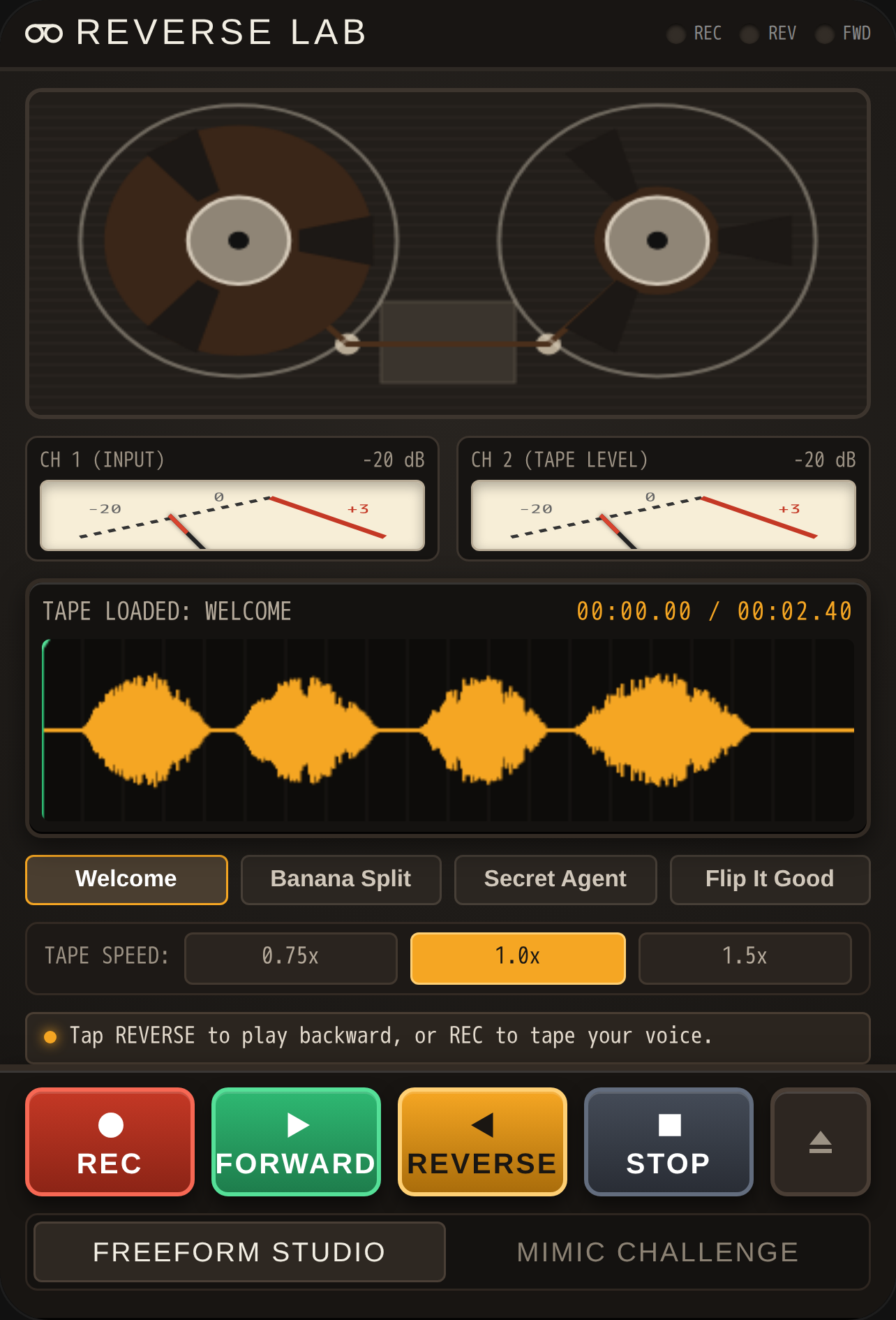 Voice Reversal Lab - Tape Studio cover