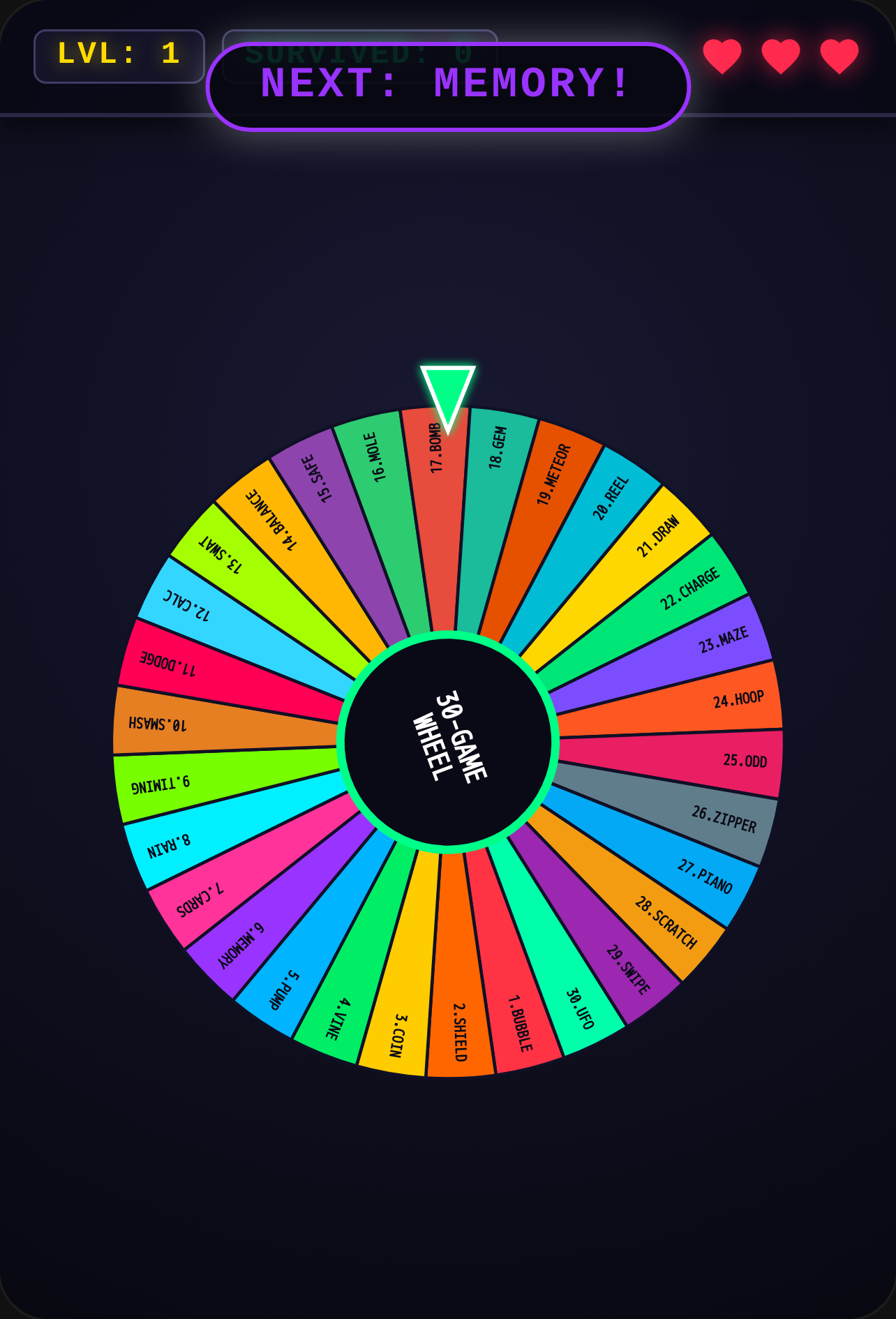 Chroma-Synth Arcade: 30-Game Wheel Survival cover