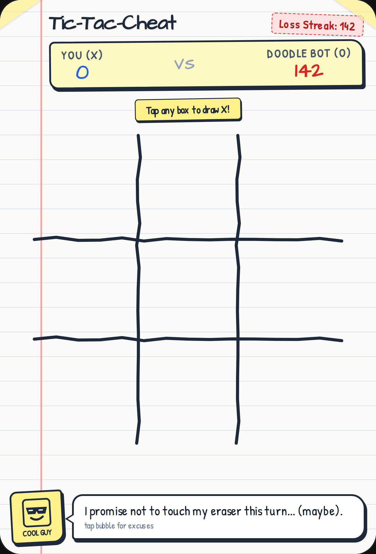 Unrigged Tic-Tac-Toe game cover