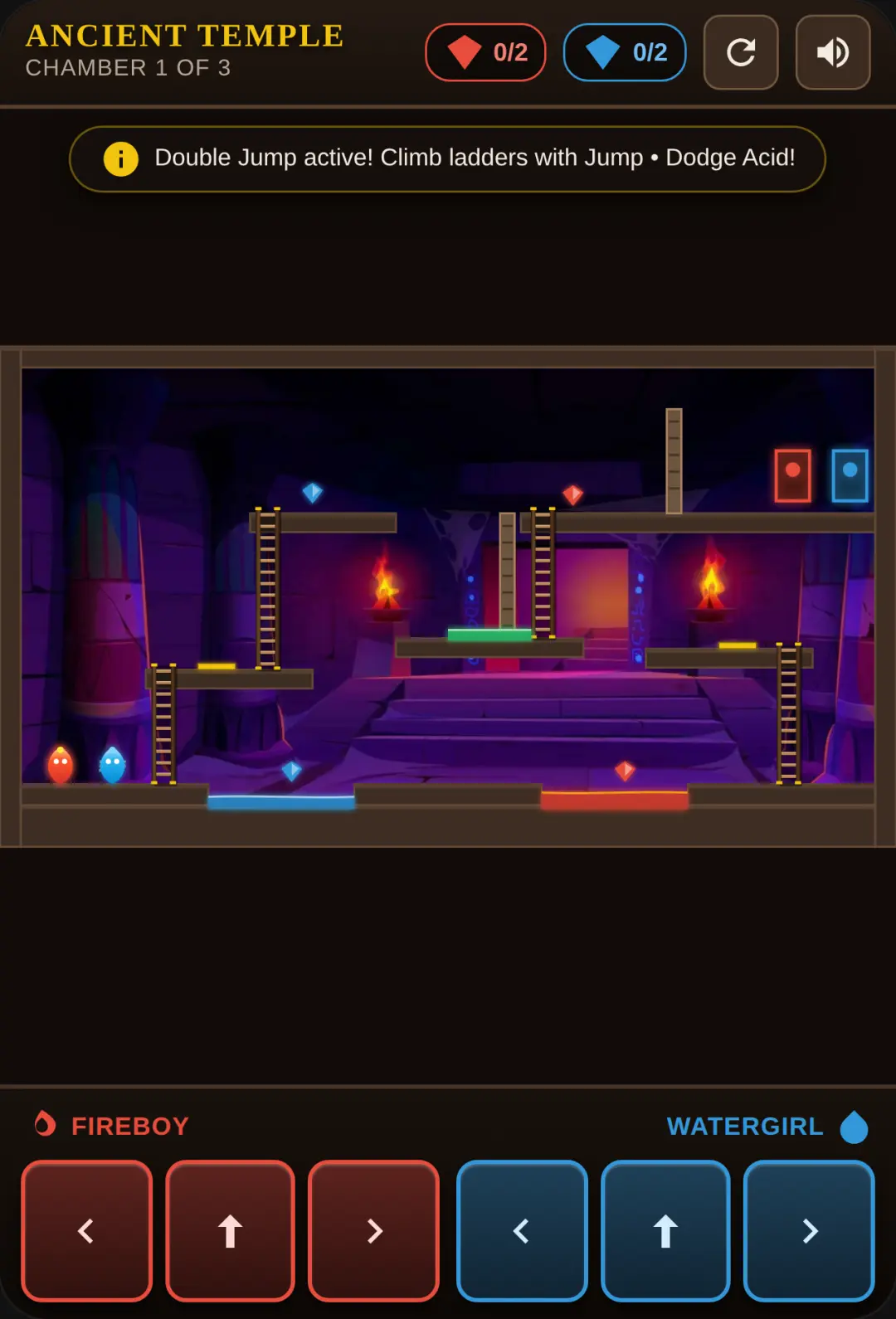 Fireboy and Watergirl: Temple Adventure (fixed with ladders and double jumps!) cover