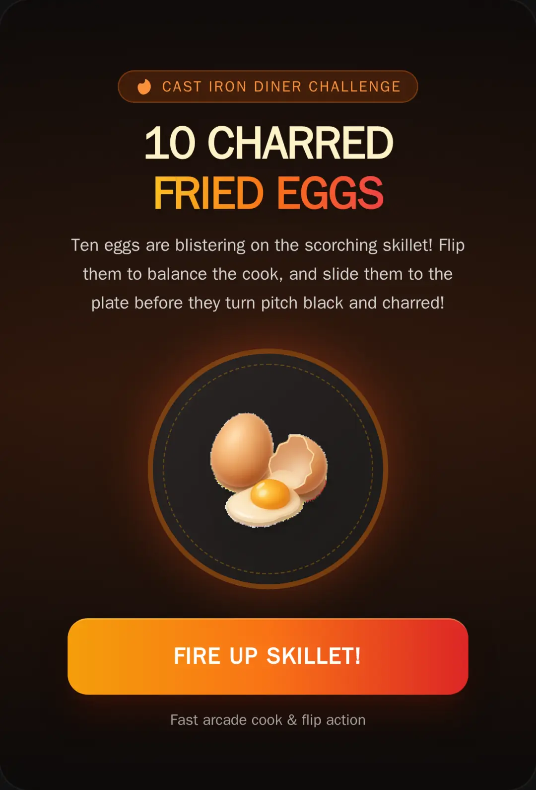 10 Charred Fried Eggs - Sizzling Skillet Rush cover